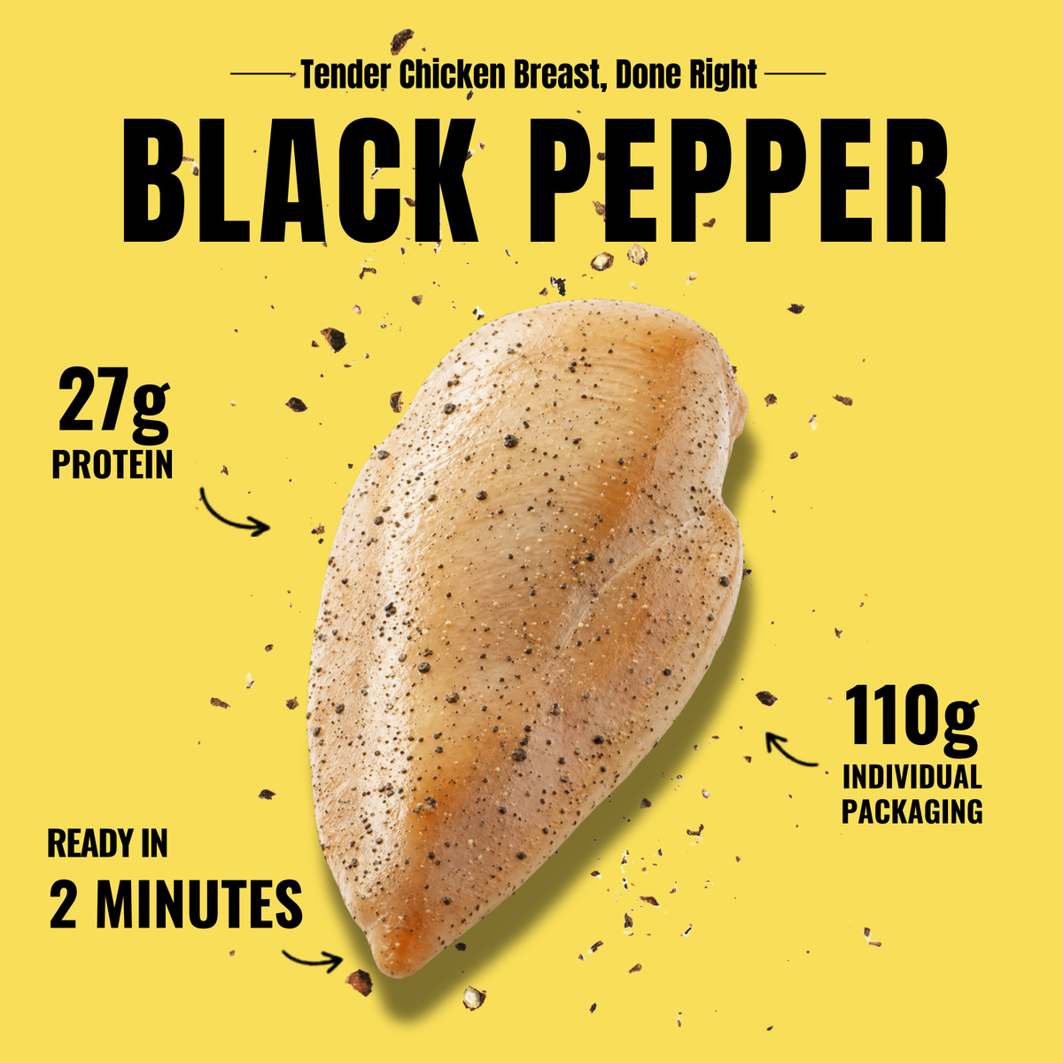 Steamed Chicken Breast - Black Pepper